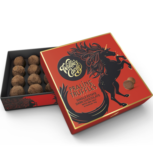 Willie's Dark Chocolate Salted Praline Truffles