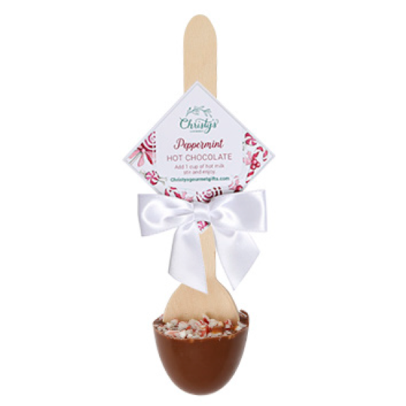 Milk Chocolate Peppermint Hot Chocolate Spoons