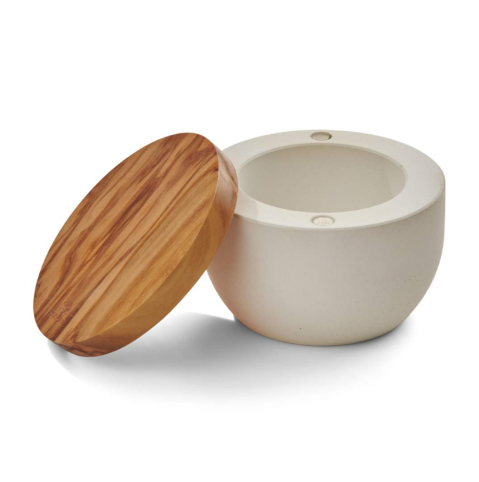 Olive Wood & Concrete Salt Cellar