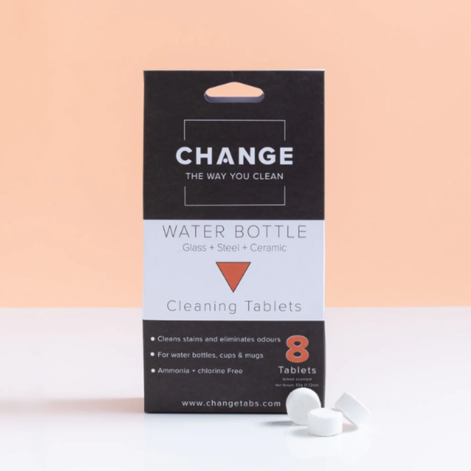 Change Tabs, Water Bottle Cleaner