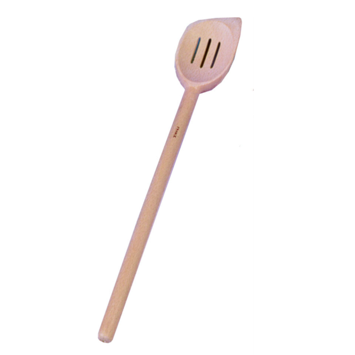 12 in. Wooden Angled Slotted Spoon