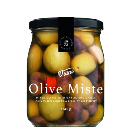 Viani Mixed Olives with Garlic & Chili, 260g