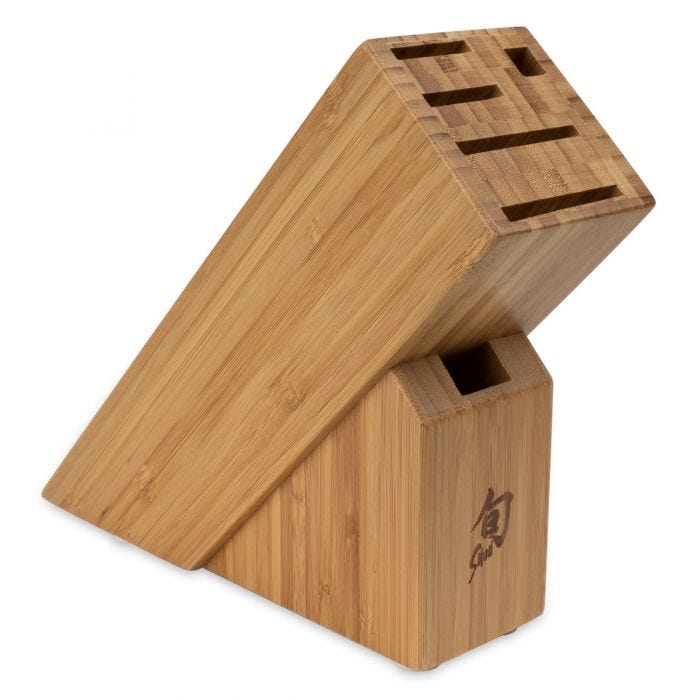 Shun 6–Slot Slimline Kitchen Knife Block, Bamboo