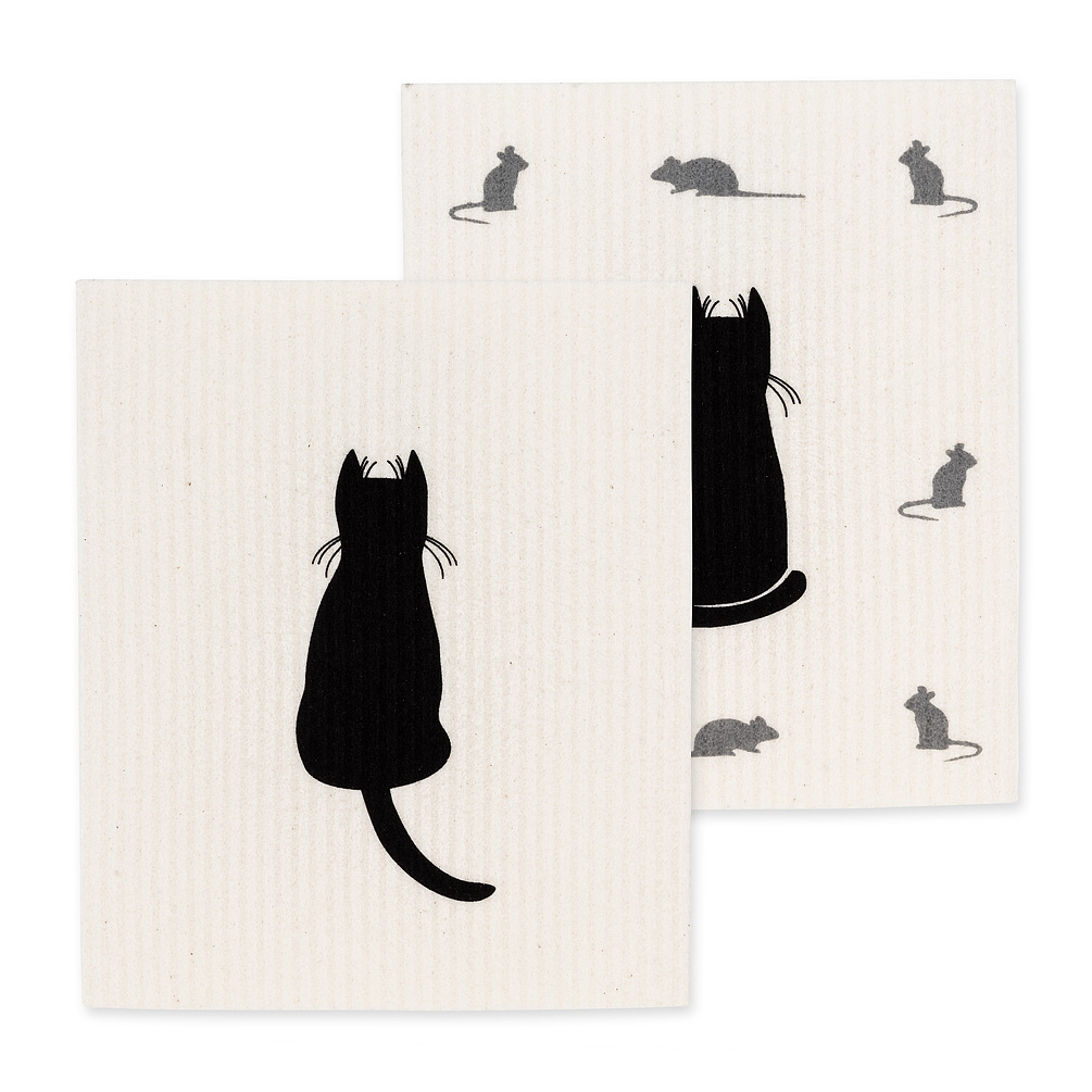 Swedish Cloths - Cat & Mouse, Set of 2