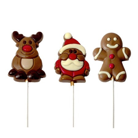 Chocolate Reindeer, Santa and Gingerbread Man Pops