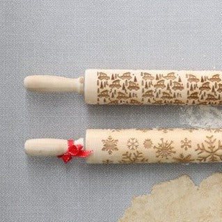 Vintage Holiday Cookie Rolling Pin