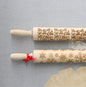 Snowflake Holiday Cookie Rolling Pin