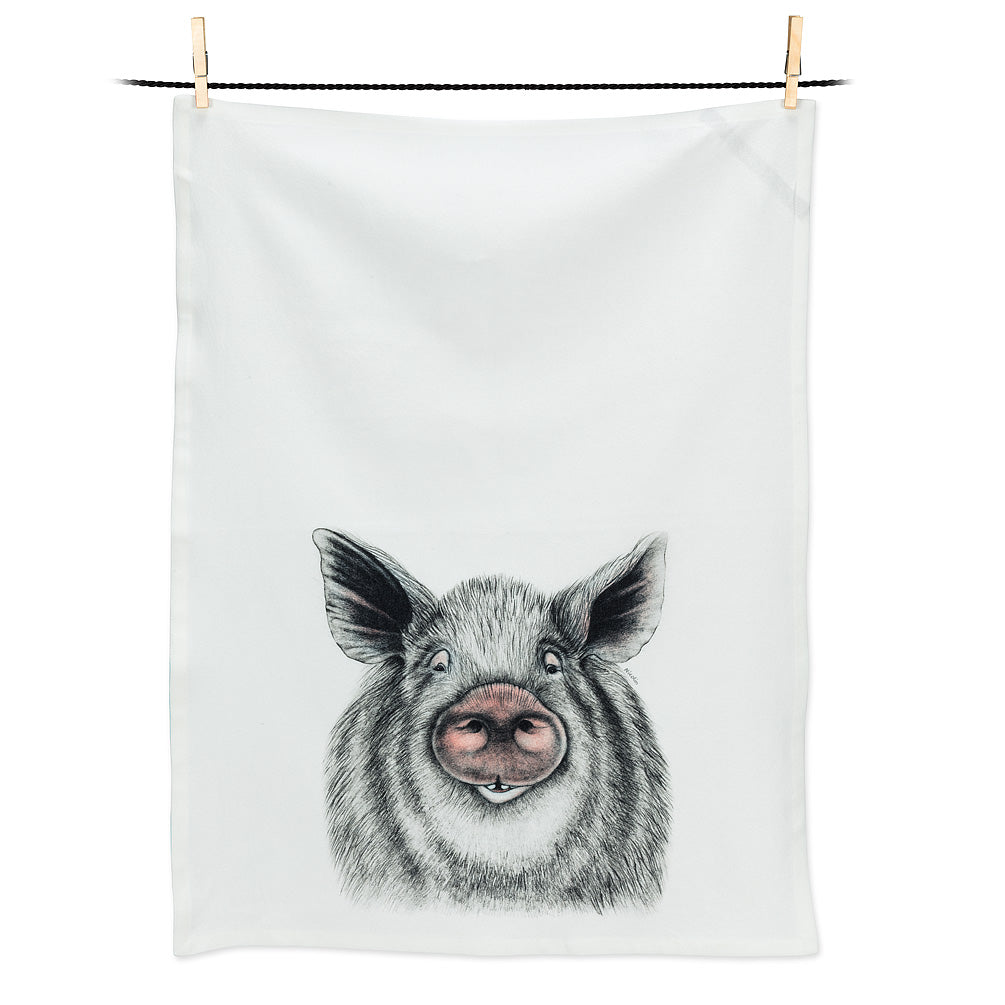 Oskar the Pig Tea Towel